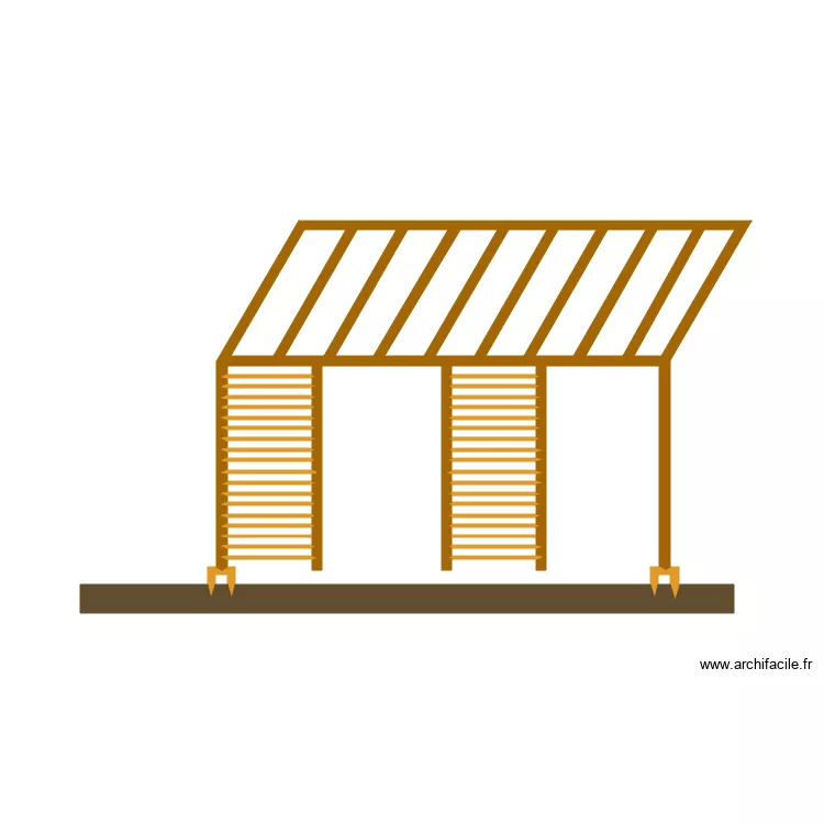 pergola avec lattes. Plan de pergola avec lattes. Plan de