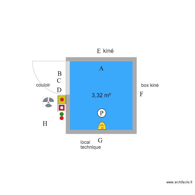 PANORAMIQUE Dr TRANCHANT. Plan de 1 pièce et 3 m2