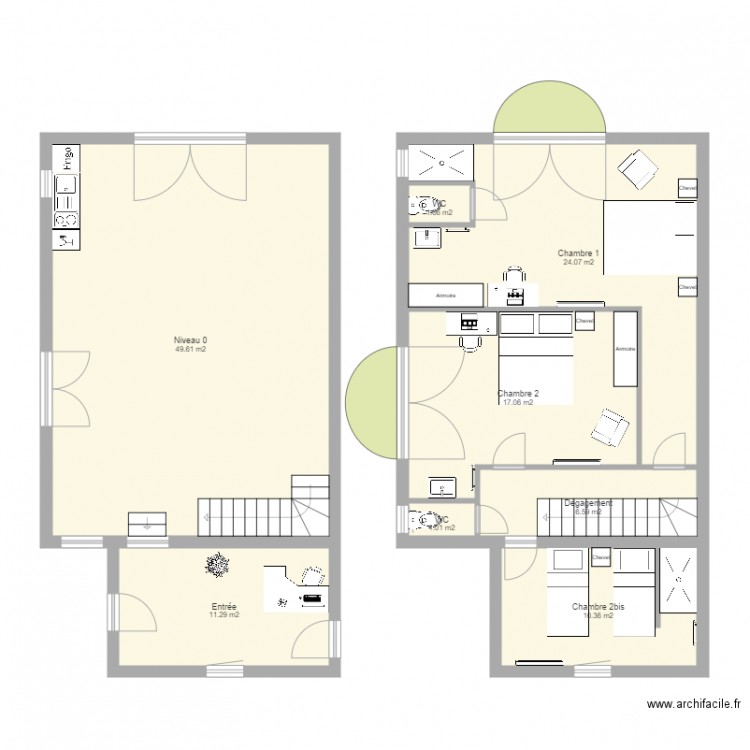 NevezExtensionAmmenage. Plan de 0 pièce et 0 m2