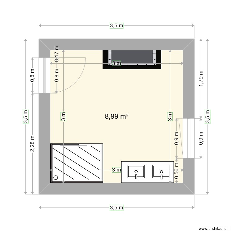 sdb étage. Plan de 0 pièce et 0 m2