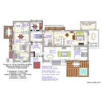 plan masse rez de chaussée avec 4 chambres 2 cuisine 3 séjour