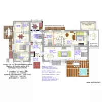 plan masse rez de chauss&eacute;e avec 4 chambres 2 cuisine 3 s&eacute;jour