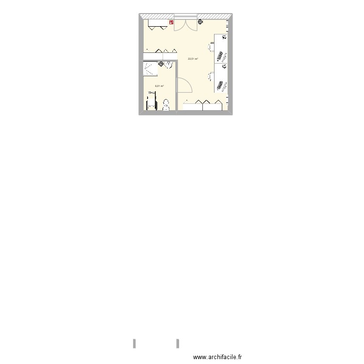 villa loc. Plan de 2 pièces et 29 m2