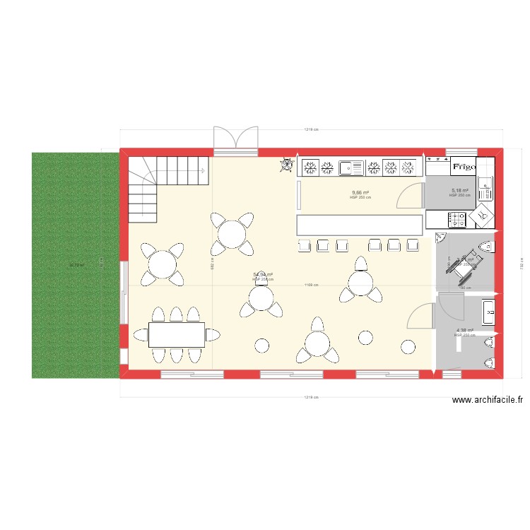 Projet LPDA 2. Plan de 5 pièces et 78 m2