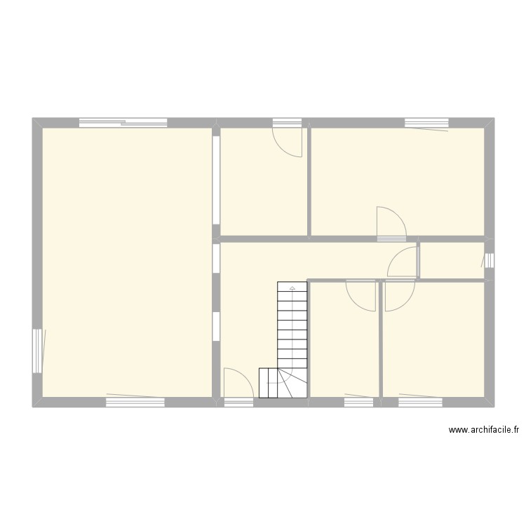 DAVID/GAUCHER - RDC. Plan de 7 pièces et 84 m2