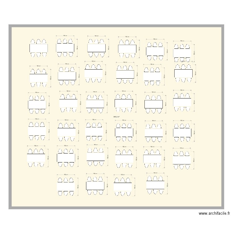 tables de 6. Plan de 0 pièce et 0 m2