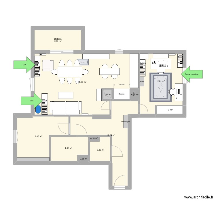 Marie Durand 3. Plan de 12 pièces et 81 m2