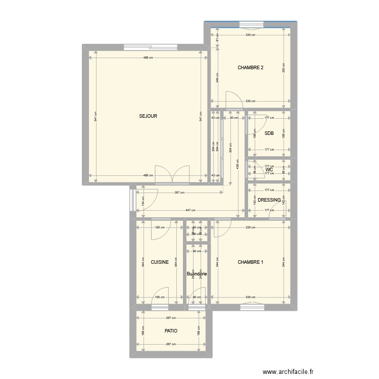 APPARTEMENT GALAXIE. Plan de 12 pièces et 81 m2