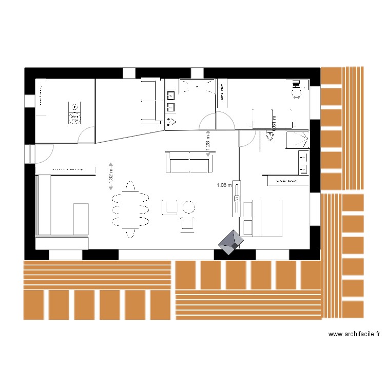maison 3 petits cochons jp. Plan de 4 pièces et 110 m2