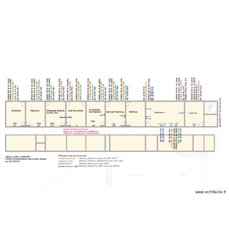 koa implantation des PA au 25 10 2019. Plan de 0 pièce et 0 m2