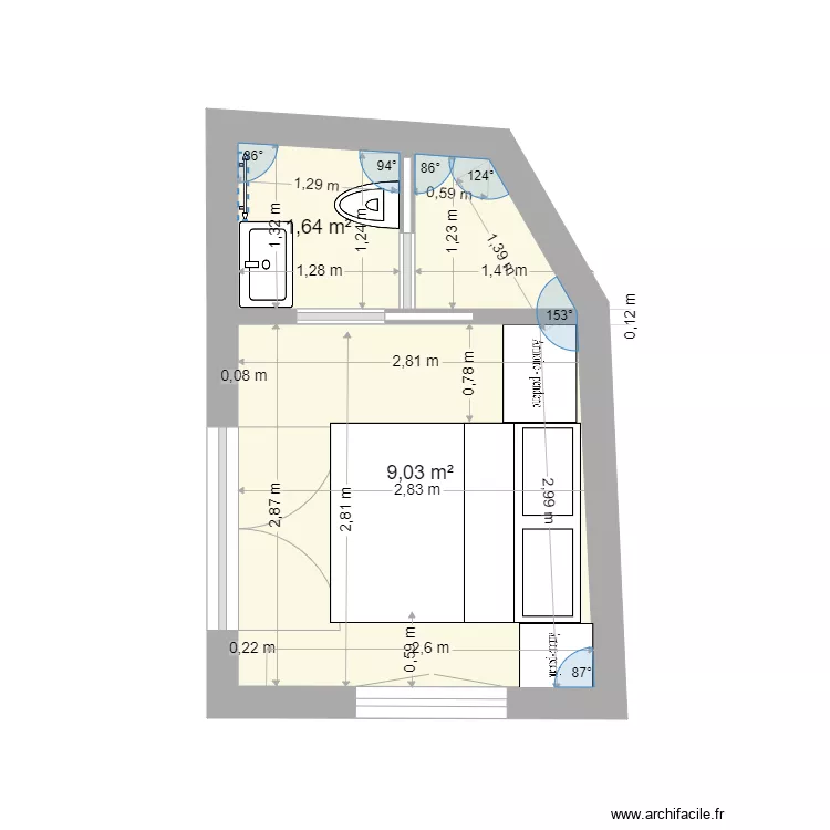chambre ter. Plan de 