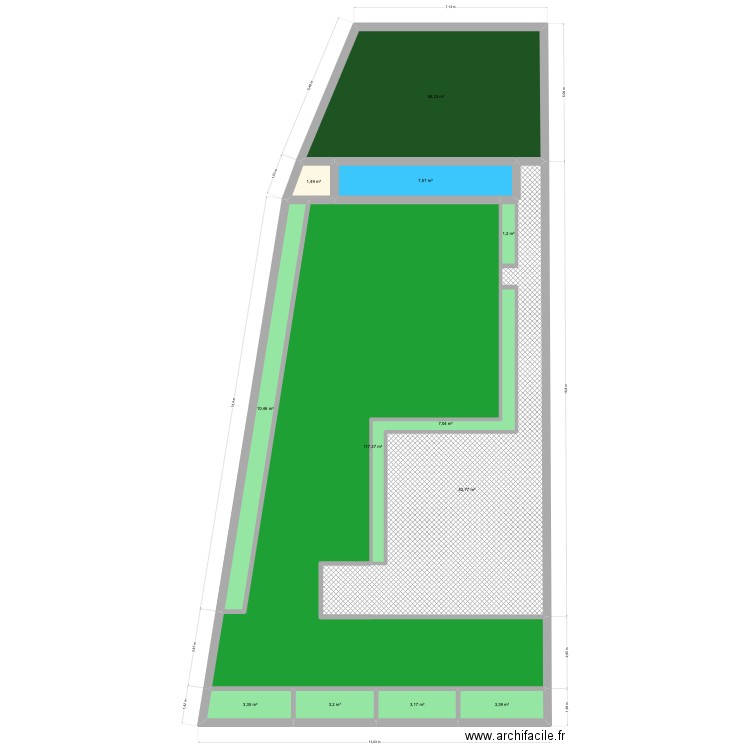 petit jardin. Plan de 12 pièces et 247 m2