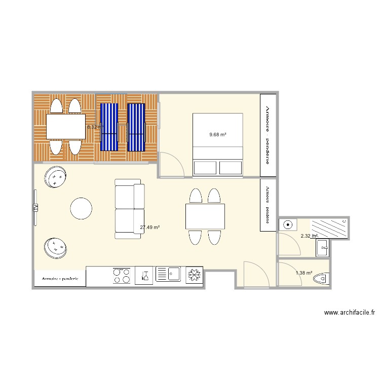 T2 el cid cuisine long. Plan de 0 pièce et 0 m2