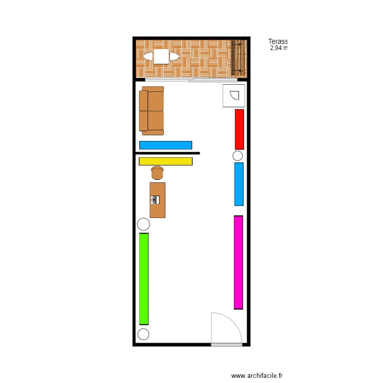 PlanUC. Plan de 2 pièces et 23 m2