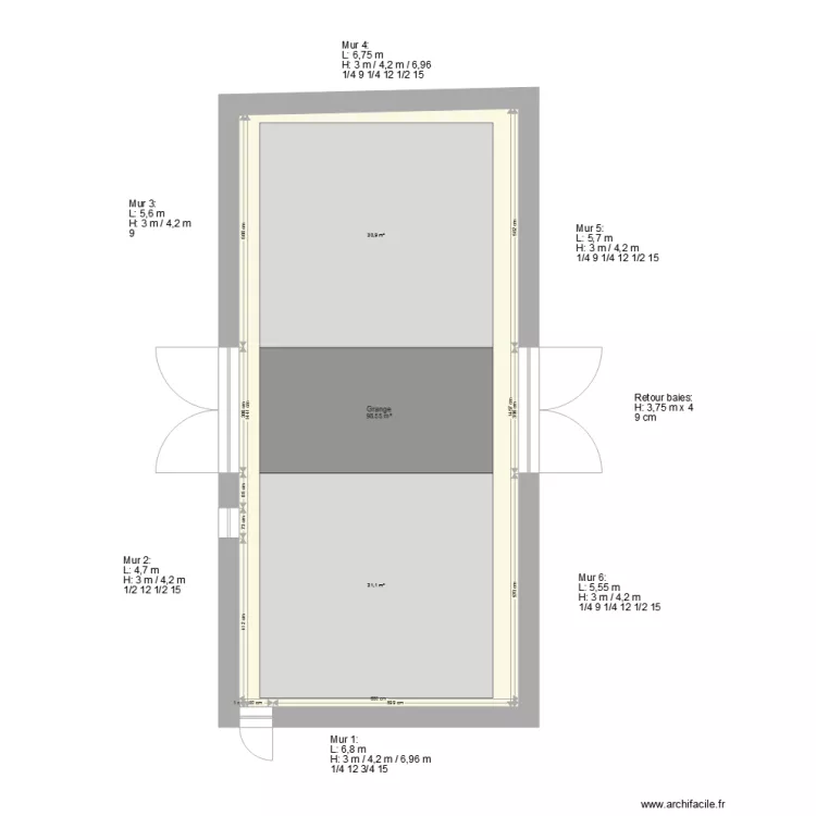 Grange. Plan de 
