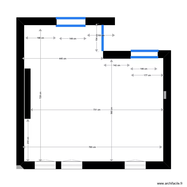 s&eacute;jour (cotations). Plan de 