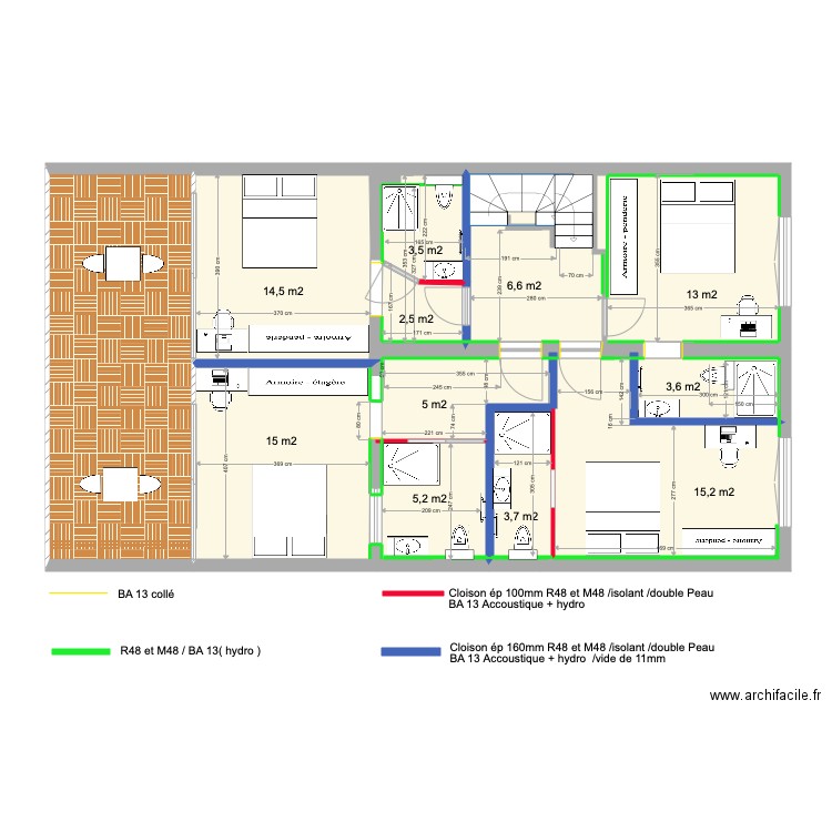 102  ETAGE 1 PLACO. Plan de 0 pièce et 0 m2