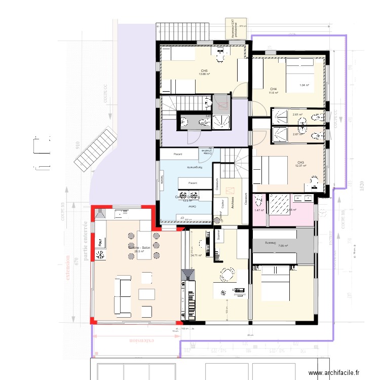 RdC V15 et Etage test V16. Plan de 0 pièce et 0 m2