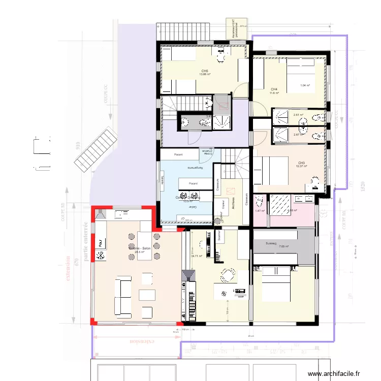 RdC V15 et Etage test V16. Plan de 