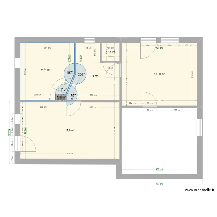 La Marléone 1+2. Plan de 13 pièces et 124 m2