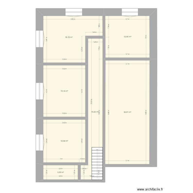 Doyhembourg. Plan de 11 pièces et 177 m2