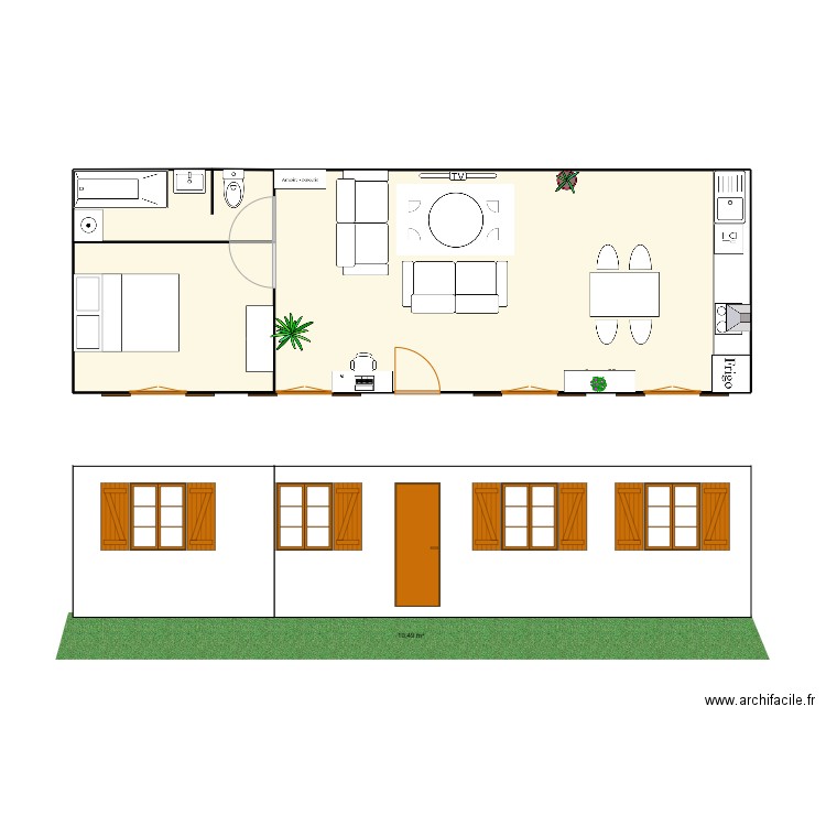 APPARTEMENT 45 M2 BATIMENT B. Plan de 3 pièces et 48 m2