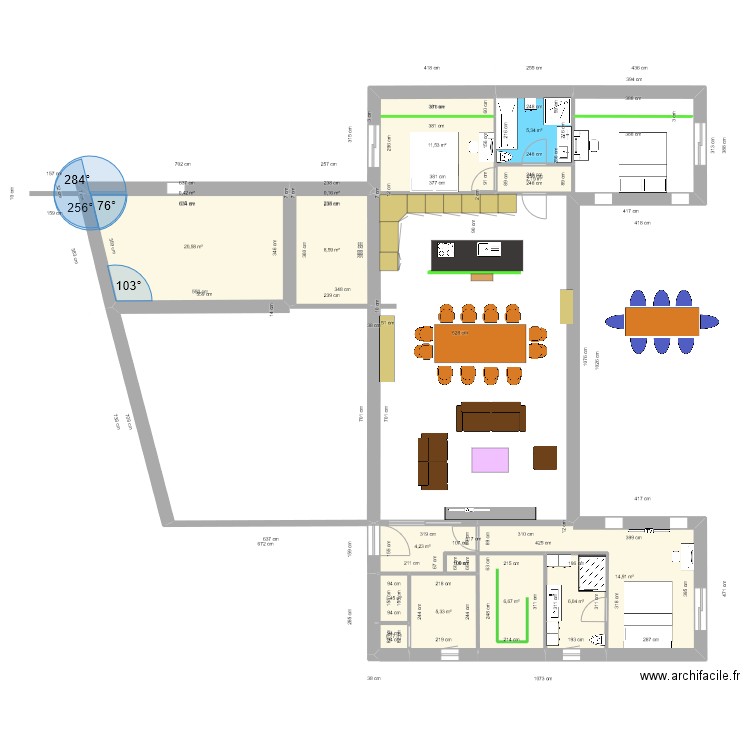 Plan 10. Plan de 15 pièces et 89 m2