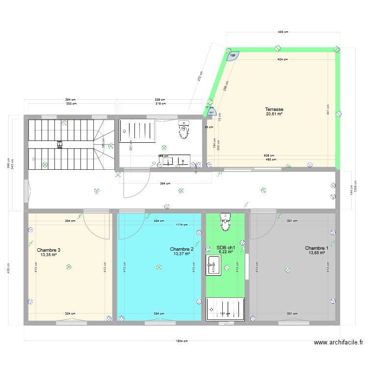 Villasen1er étage aménagé. Plan de 0 pièce et 0 m2