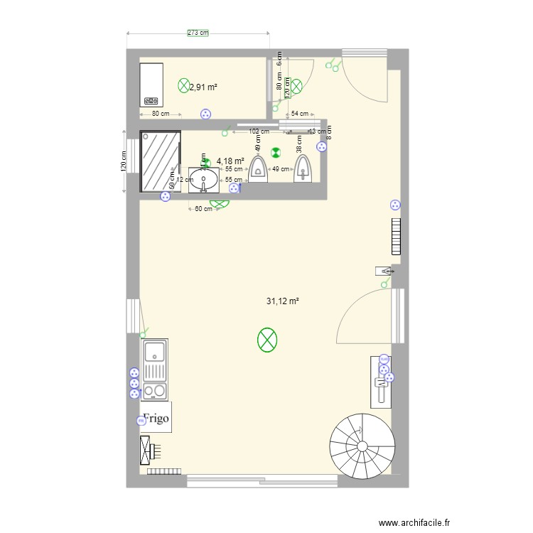 suite studio PLOMB 2. Plan de 0 pièce et 0 m2