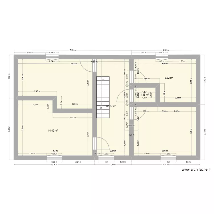 1er étage. Plan de 4 et 62 m² 1er étage. Plan de 4 et 62 m²
