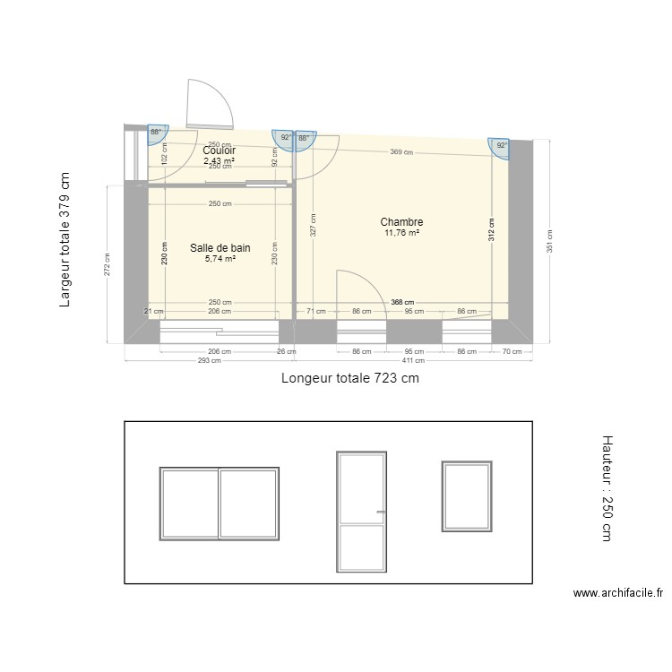 Agrandissement maison Sampzon 2. Plan de 0 pièce et 0 m2