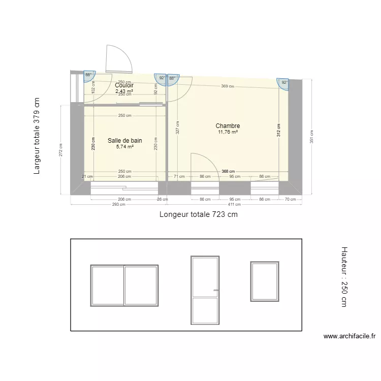 Agrandissement maison Sampzon 2. Plan de 