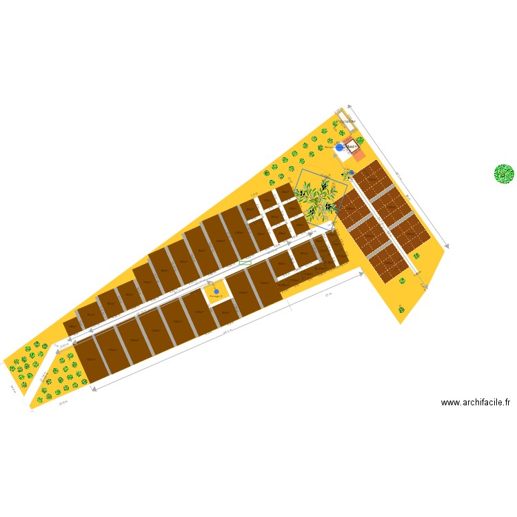 Jardin partagé V13 poulailler haie forage 10 04 22 1300. Plan de 2 pièces et 24 m2