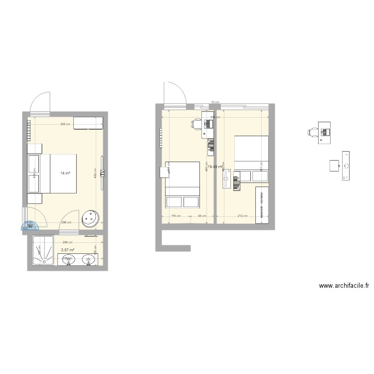 chambre. Plan de 0 pièce et 0 m2