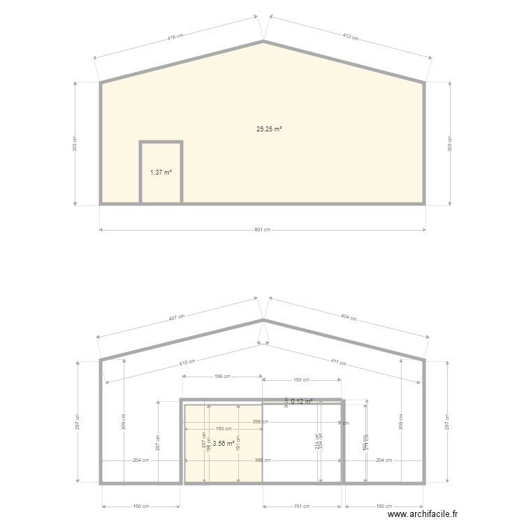 facade. Plan de 0 pièce et 0 m2