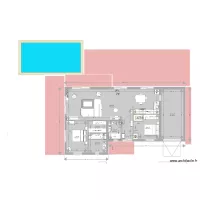 STRUCTURE  plain pied 55 m2 d&eacute;cal&eacute; sur arriere