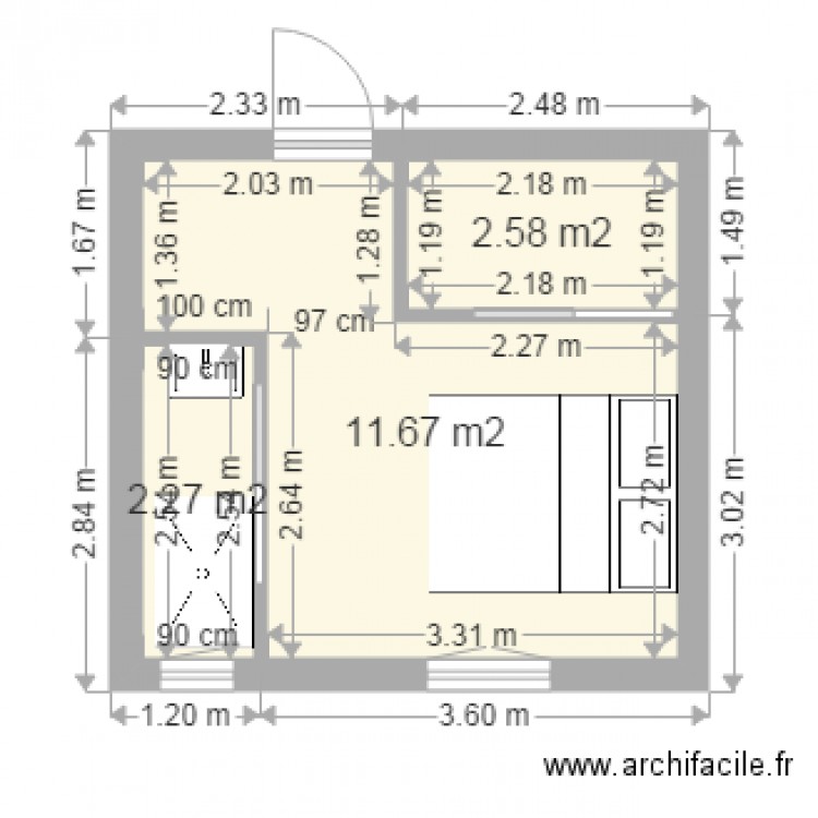 APPT ST NAZAIRE CHAMBRE PARENT. Plan de 0 pièce et 0 m2