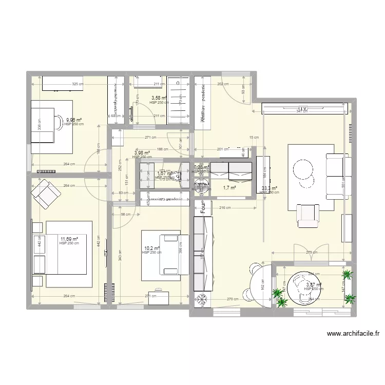 appart mich&egrave;le 2. Plan de 
