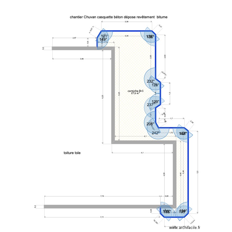 PLAN CHUVAN FAUBOUR BLANCHOT. Plan de 1 pièce et 28 m2