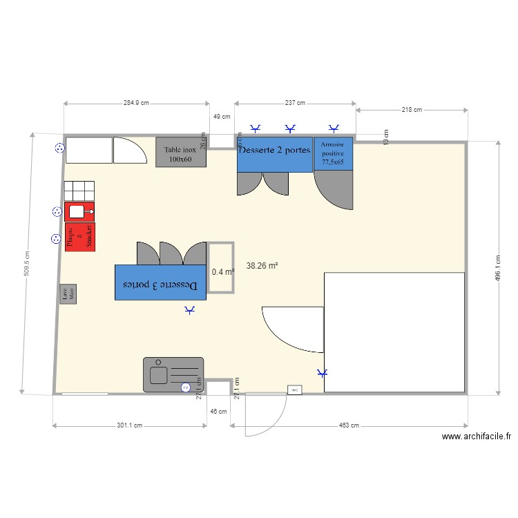 CONFI 3. Plan de 2 pièces et 39 m2