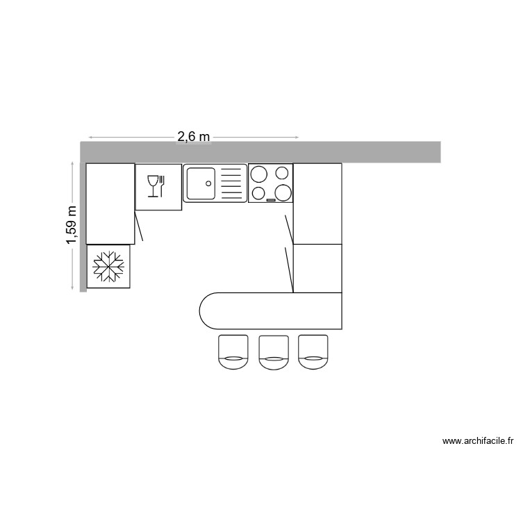 Cuisine FORIENZIA. Plan de 0 pièce et 0 m2