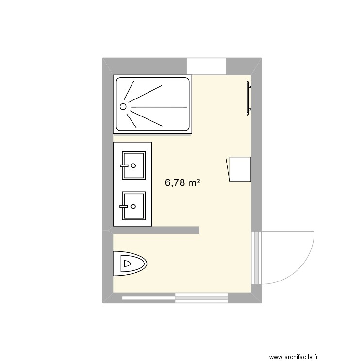 Projet salle de bain v02. Plan de 0 pièce et 0 m2