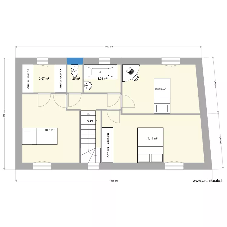 Pam &eacute;tage. Plan de 