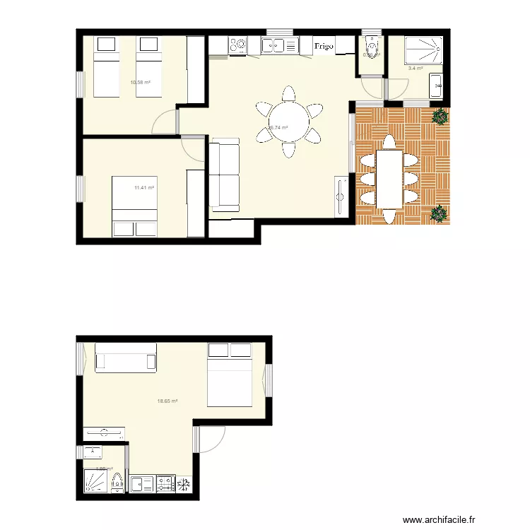 chalet gruissan. Plan de 