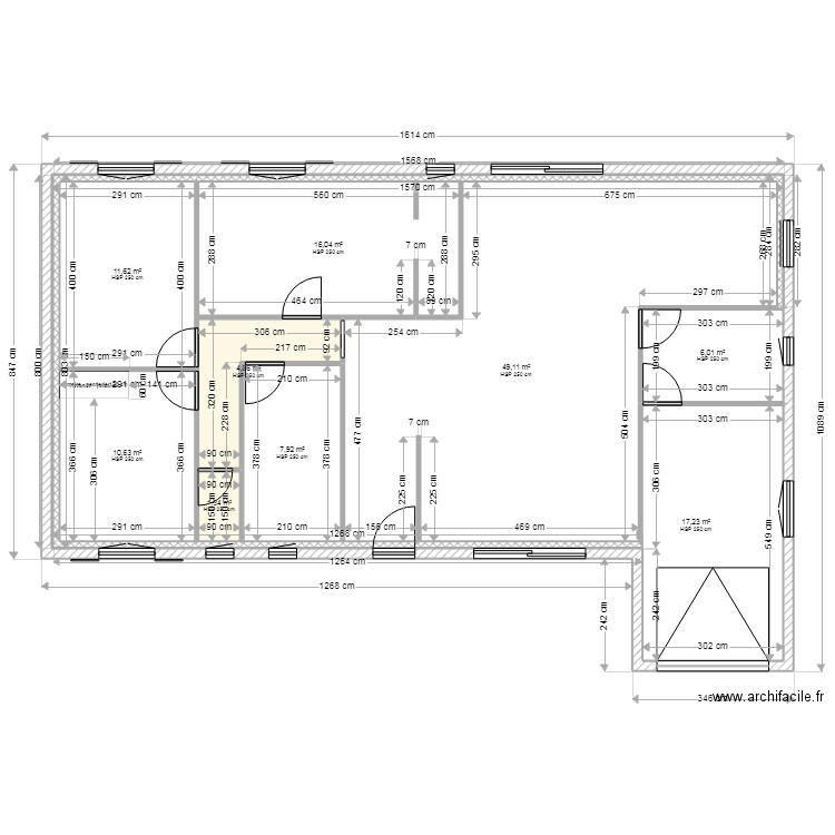 plan 124,77 m2 en L anti-sismique (2). Plan de 0 pièce et 0 m2