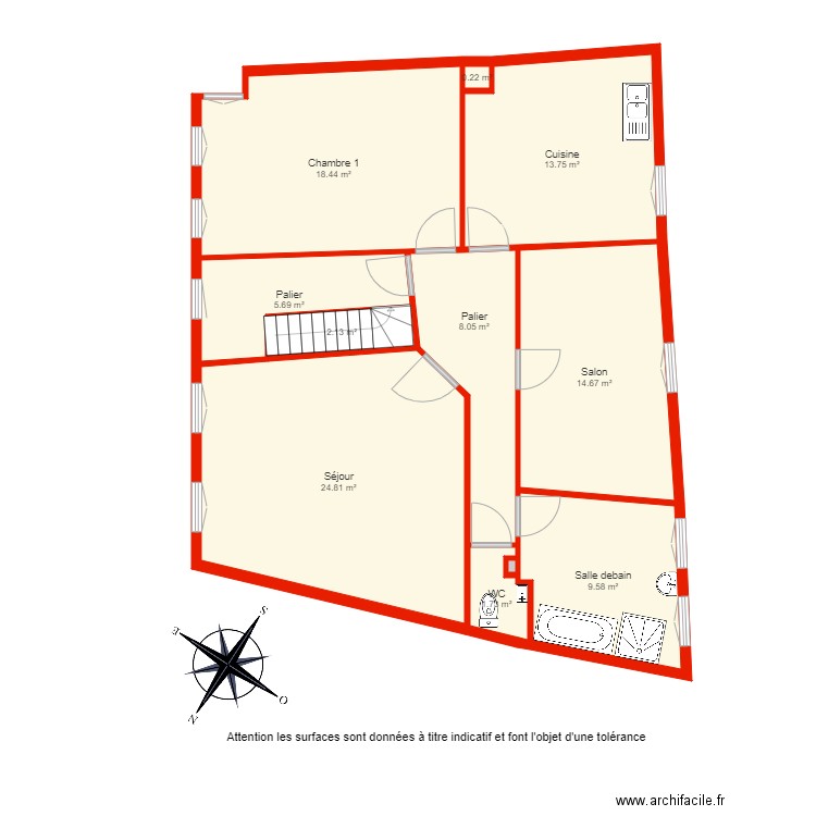 BI 4751 1er étage non côté. Plan de 0 pièce et 0 m2