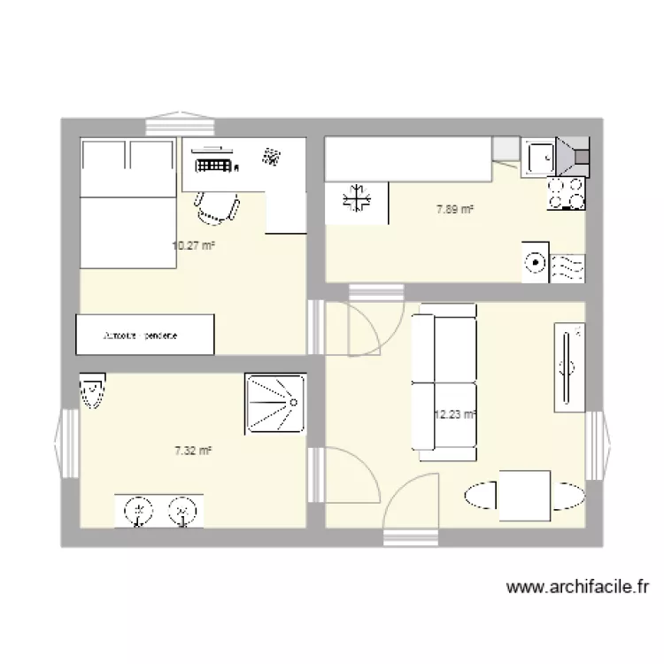 appartement d etudiant. Plan de 