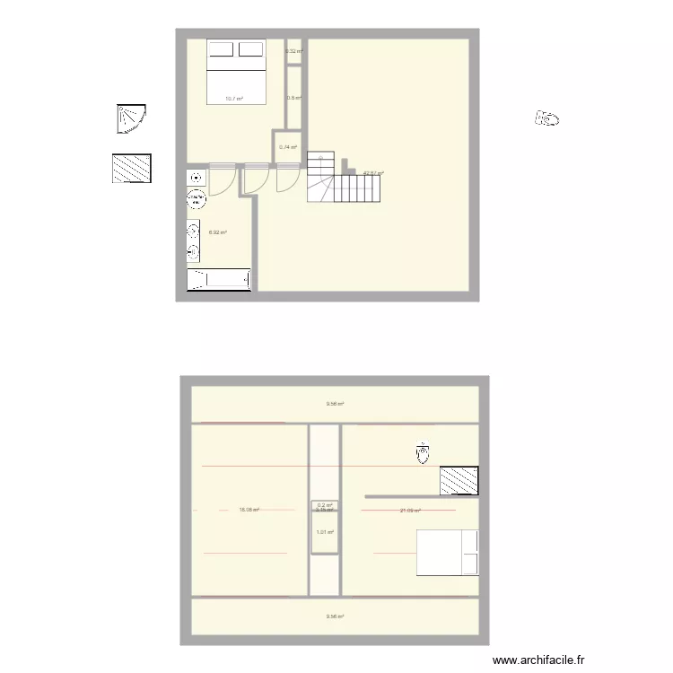 modif brivet et etage. Plan de 