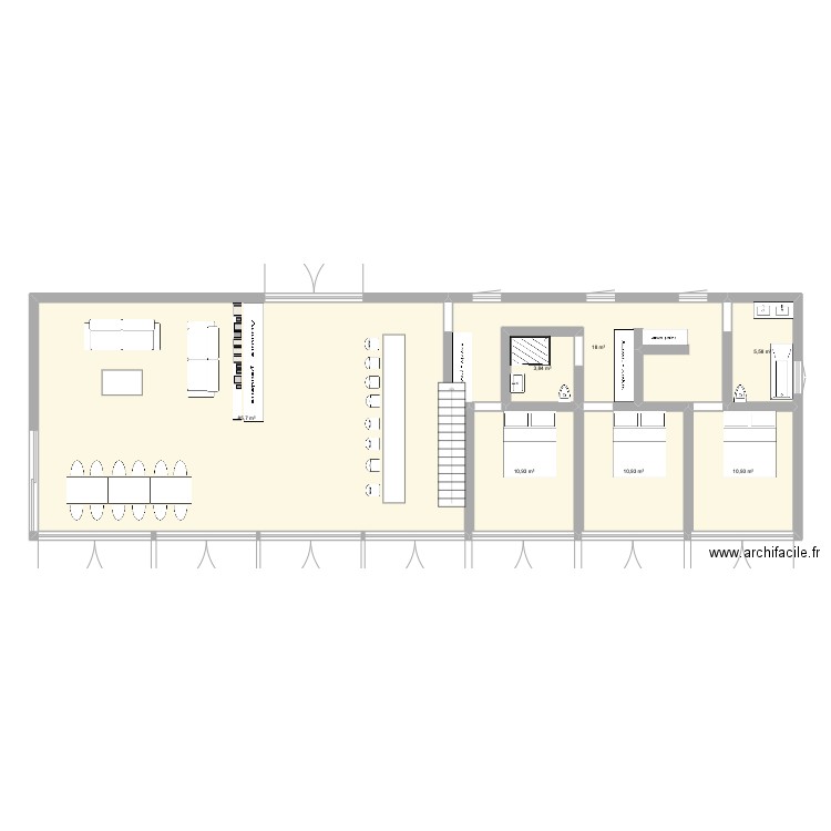 escalus. Plan de 7 pièces et 146 m2