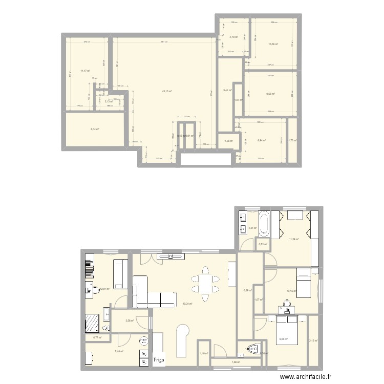 MaisonVilleneuve2. Plan de 31 pièces et 224 m2